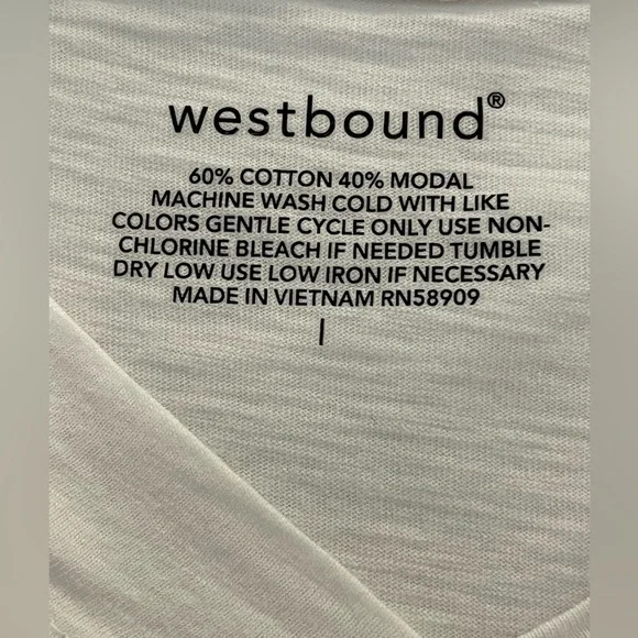 Westbound Short Sleeve White Relaxed V
Neck T-shirt Tunic Large - Picture 6 of 6